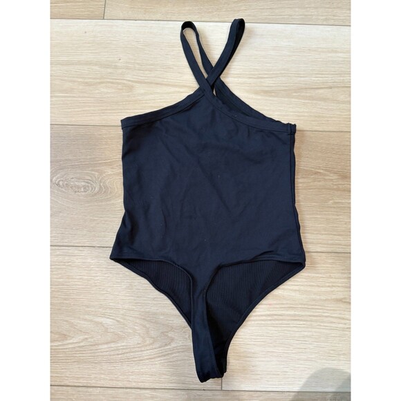 Free People Intimately Halter Neck Bodysuit Black Keyhole Thong Cut Size Small S - Picture 6 of 9